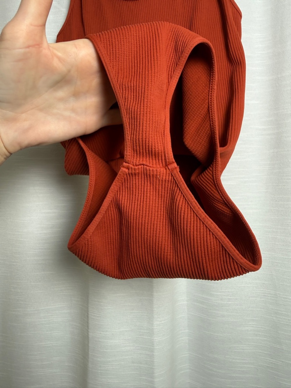 Nikibiki Rust Ribbed Bodysuit Spaghetti Strap Fitted Stretch Basic | Size S - Picture 10 of 11